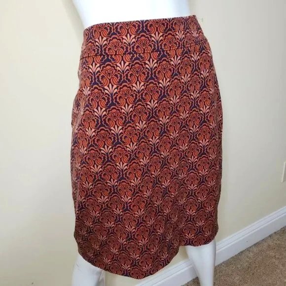 Ann Taylor Loft Women's Brown Floral Pencil Skirt SZ 10 - Picture 3 of 8